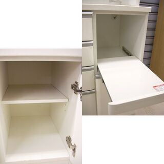 大型キッチンボード 119×50×200cm ホワイト シンプル レンジボード レンジ台 食器棚 キッチン 収納 家具 札幌 厚別店