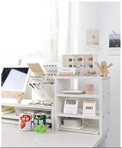 お譲り先決まりました 新品未使用 本棚 棚 卓上 収納棚 本立て ブックスタンド ラック２段 収納ラック 机上台 モニター台 木製 マンガ くーこ プロフ必読 杉本町の車のパーツの中古あげます 譲ります ジモティーで不用品の処分