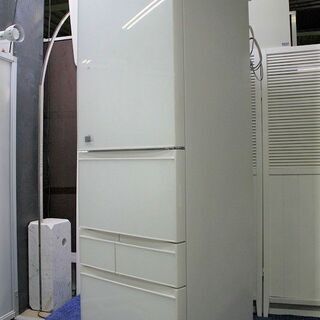 R1943) TOSHIBA 中古 東芝 5ドア冷凍冷蔵庫 411L 自動製氷 ガラス 