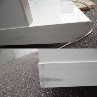 JM9572)食器棚 幅:約120cm 高さ:約196cm 奥行:約46cm 綾野製作所 パールホワイト 中古品【取りに来られる方限定】