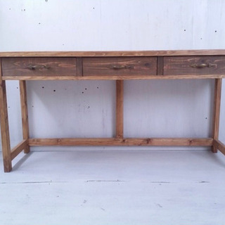 【職人手作りの希少な作業机】無垢桧のワイドデスクPCデスク　