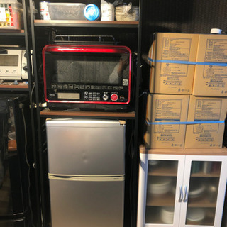 2ドア冷蔵庫(無料)と冷蔵庫ラック(条件付き無料)