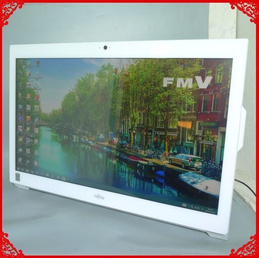 送料無料 1台限定 中古 一体型PC 23型 FMV WH53/S 第4世代Core i3 8GB 1TB Blu-ray 無線LAN Webカメラ Bluetooth Windows8.1 LibreOffice