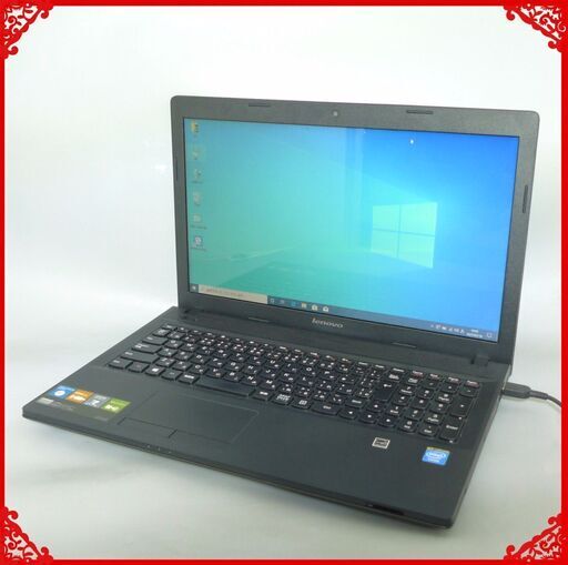 送料無料 1台限定 中古良品 ノートPC 15.6型 Lenovo G500 Celeron 4GB 500GB DVDマルチ 無線Lan webカメラ Windows10 LibreOffice ブラック