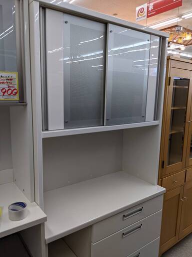 松田家具　ホワイト2面レンジボード　スチームオーブン対応！！