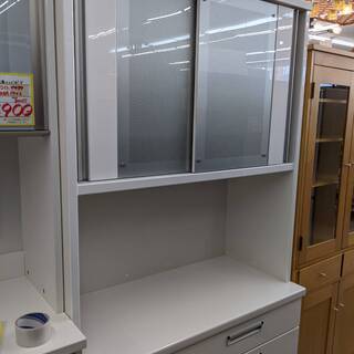 松田家具　ホワイト2面レンジボード　スチームオーブン対応！！