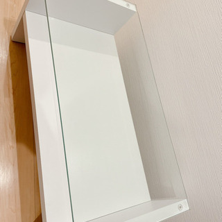 【美品】白いガラスローテーブル
