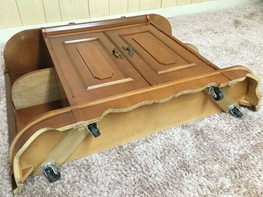 アンティーク 鏡台 ドレッサー 化粧台 引出し付 キャスター付 大理石