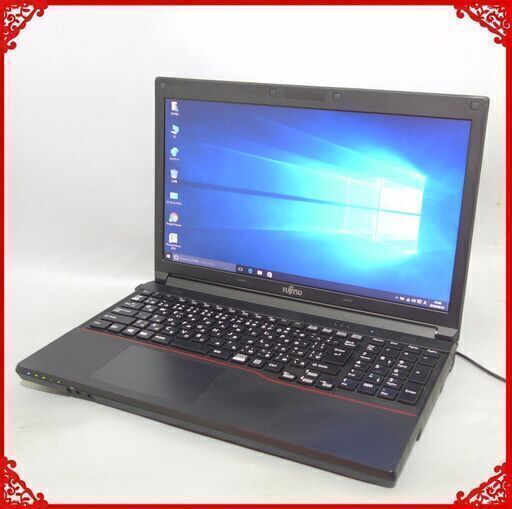 福袋・初売りセール 15台限定 送料無料 ノートパソコン 中古動作良品 15.6型 富士通 A553/G Celeron 4GB 320G 無線LAN DVDRW Windows10 LibreOffice