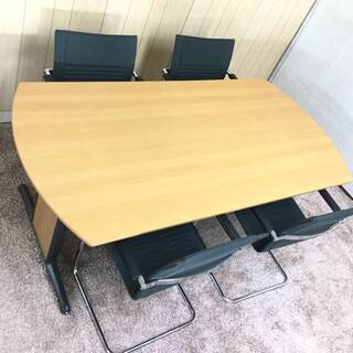 OKAMURA オカムラ家具 セット オフィステーブル ダイニングテーブル チェア4脚セット ダイニングセット 会議テーブル