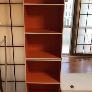 【ネット決済】【オレンジ】カラーボックス三段