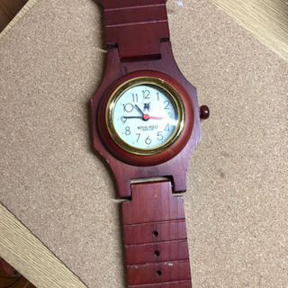 レトロ　ROYAL ポロ　木製腕時計型　掛け時計　置き時計　