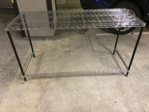 エレクター三方クロスバー付大型シェルフ　タイヤラックDIY作業台