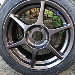 P1レーシング4H 4穴 PCD114.3 16インチ 7J オフセット43 NS-2R 205/45R16 2本　コルトラリーアート インテグラ　シルビア　z27ag s13 