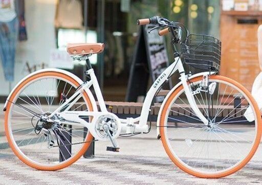 （お取引先決定）２６インチ、シマノ製６段変速、低床折りたたみ自転車③★近隣配達可