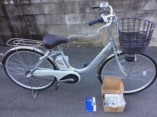 《レンタサイクル店使用　自転車整備士整備済み！》訳あり特価！56中古車　電動アシスト　26インチ　Panasonic　シルバー　3段変速付