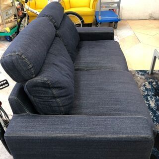 無印良品  (nuji)デニムソファ 2.5シーター ワイドアーム ダウンフェザーポケットクッション 