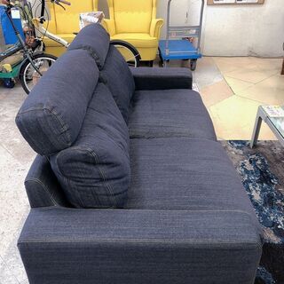 無印良品  (nuji)デニムソファ 2.5シーター ワイドアーム ダウンフェザーポケットクッション 