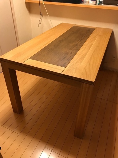 1.5m無垢木材ダイニングテーブル