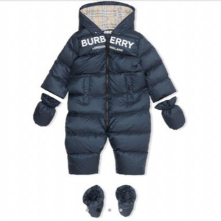 BURBERRY】ベビー ダウン ダウンフィルド パファースーツ ネイビー