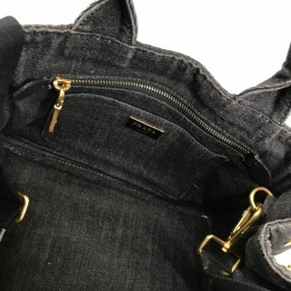 PRADA プラダ 黒デニム カナパPM 2wayショルダートートバッグ　2014年購入 PRADA プラダ 黒デニム カナパPM 2wayショルダートートバッグ 2014年購入