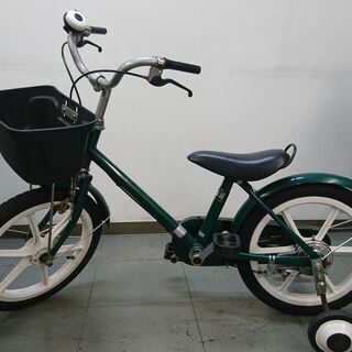 無印良品　16型幼児用自転車（補助輪付き）グリーン