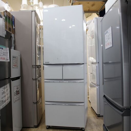店R554)【美品】三菱 ノンフロン冷凍冷蔵庫 MR-B46A-W 455L 5ドア 2017年製 ホワイト 大容量