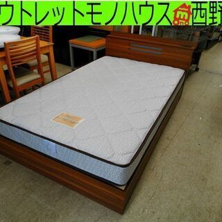 セミダブルベッド 収納付き 木製 幅120×奥210×高70cm SD 苫小牧西