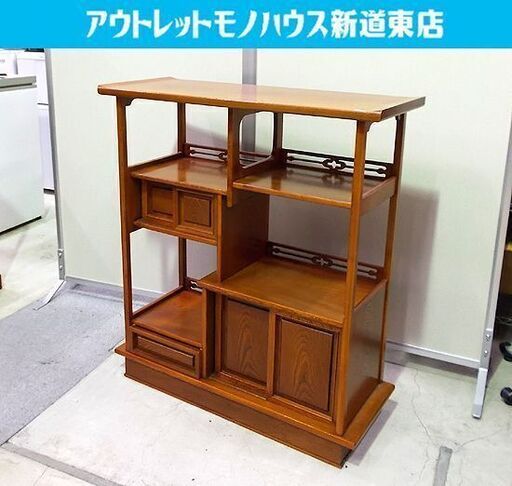 茶箪笥 茶棚 飾り棚 茶箪笥 古家具 昭和レトロ 食器棚レトロ-