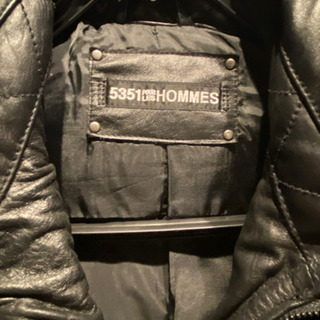 5351 POUR LES HOMMESプールオム　2WAY切替レザーダウンジャケット