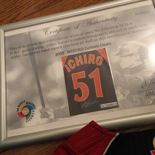 イチロー選手のサインユニフォーム 鑑定書付