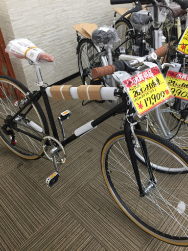 1/22  新品ブラックロードバイク‍♂️  シンプルでシャープなかっこよさ✨6段変速 revoshift  26インチ自転車  ASW2074705