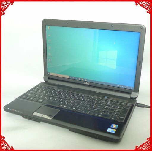 送料無料 1台限定 ノートPC 中古良品 15.6型 富士通 AH530/3A Core i3 4GB 500GB DVDRW 無線Lan Windows10 テンキー LibreOffice ブラック