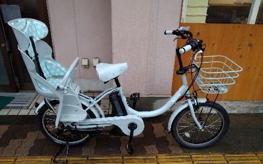 BRIDGESTONE bikke 20吋子供乗せ電動アシスト自転車 8.9Ahバッテリー+充電器+スペアーキー2本付き(ブルーグレー)