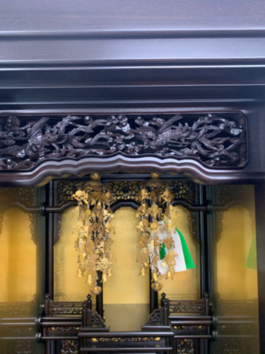 仏壇　黒檀　新品未使用　店舗展示品　彫刻　鳳凰　天王寺