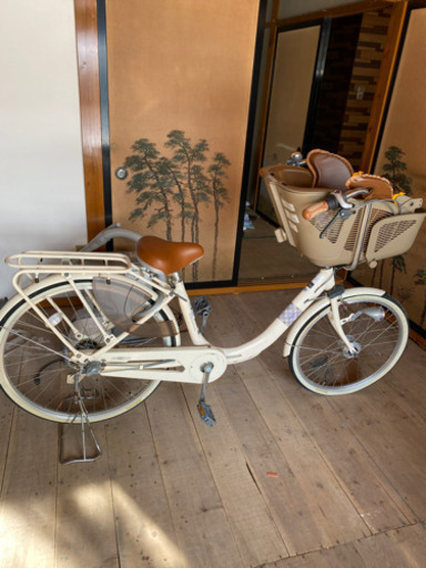 チャイルドシート付き変速可能自転車　18,000円、母子家庭優先14,000円
