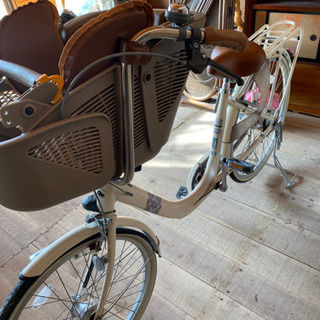 チャイルドシート付き変速可能自転車　18,000円、母子家庭優先14,000円