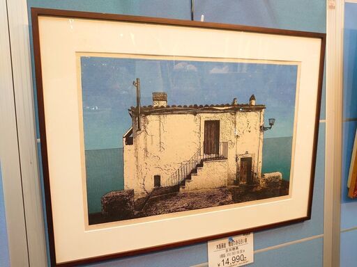 【店舗同時販売中】木版画絵　階段のある白い家　吉田穂高【店頭ご来店購入限定】