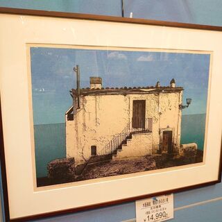 【店舗同時販売中】木版画絵　階段のある白い家　吉田穂高【店頭ご来店購入限定】