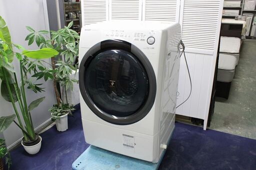 R2628) SHARP シャープ ES-S7D-WR コンパクトドラム式 洗濯乾燥機 右