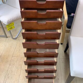 キャスター付き 16段 レターケース 木製 収納 引き出し 買取帝国朝霞店 - 収納家具