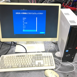 デスクトップパソコンフルセット ワイドモニター 富士通 FMV ...