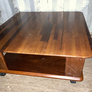 123-18 キャスター付き　ローテーブル　台　木製