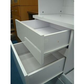 札幌 レンジボード 幅90㎝ 奥行41㎝ 高さ182㎝ 食器棚 キッチン収納 ホワイト 白 2口コンセント付 本郷通店