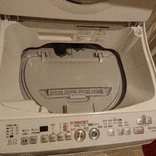 SHARP 洗濯機 ES-TG60L ランドリー棚付き