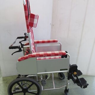 山口)下松市より 車椅子(赤白チェック) BIZHA16H やすっぽ