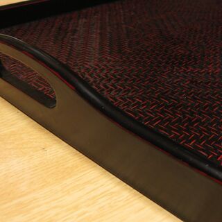 籃胎漆器 新脇取盆　大型　新品未使用