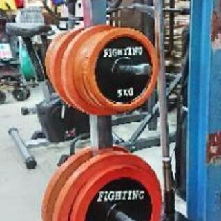 ファイティングロード  プレート合計122.5kg  ロングシャフト1本  シャフト2本セット