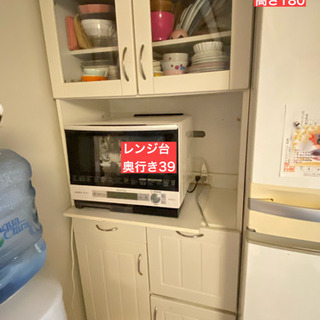 レンジ台・炊飯器収納付き　食器棚