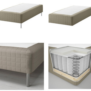 IKEAのベッド　スコーレル脚付きマットレスベッド